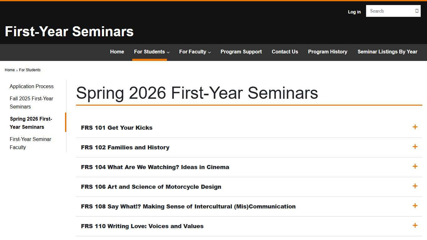 Spring 2026 First-Year Seminars | First-Year Seminars