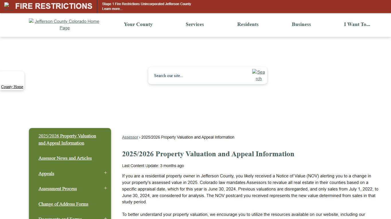 2025/2026 Property Valuation and Appeal Information | Jefferson County, CO